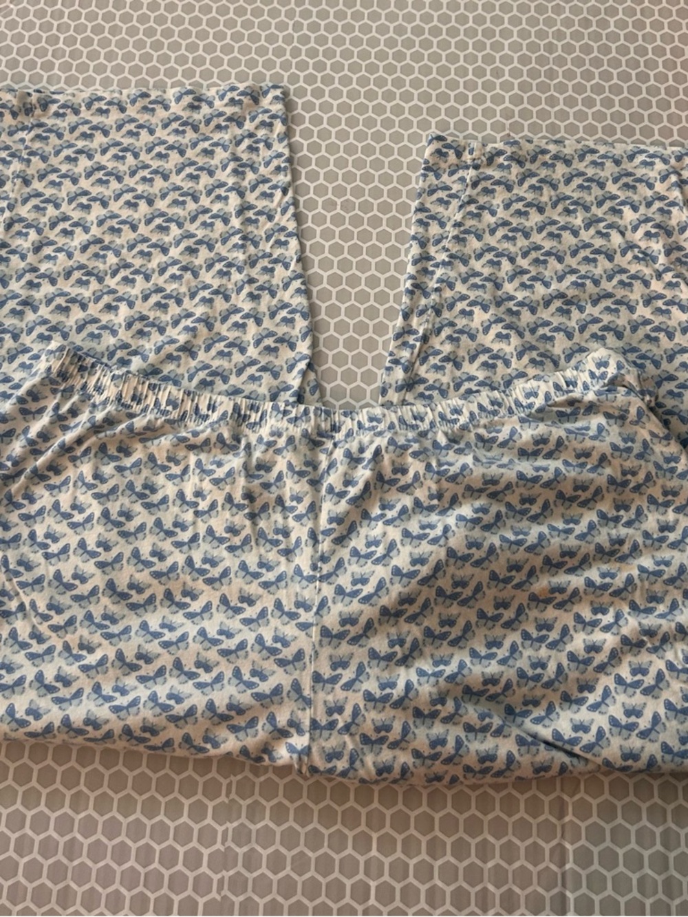 Charter Club Blue Butterfly Cotton Pajama Loungewear Set Size XL - Picture 4 of 5